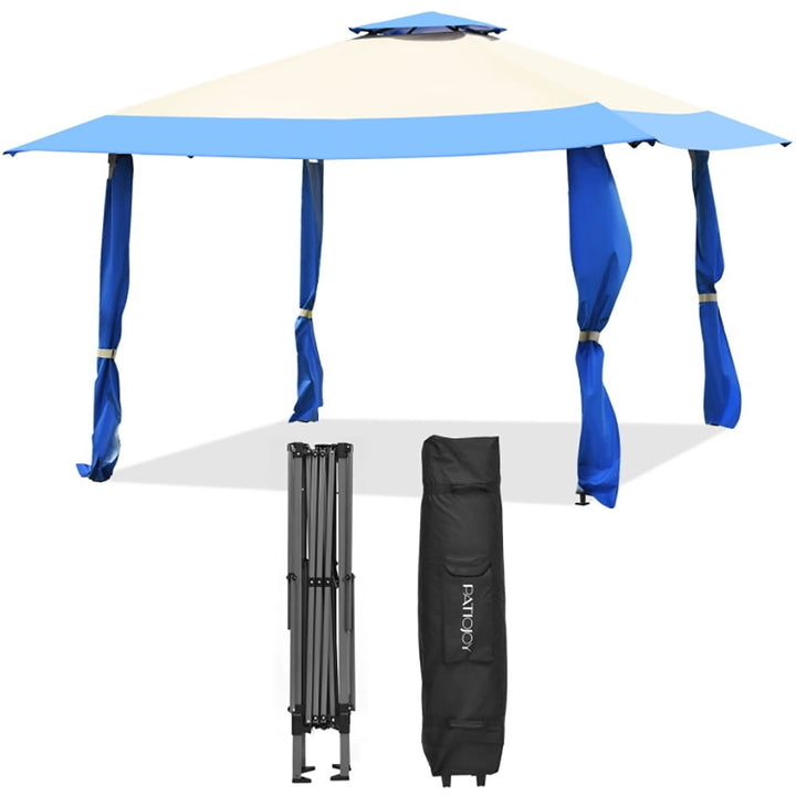 Hommoo 13 Feet x 13 Feet Pop Up Canopy Tent Instant Outdoor Folding Canopy Shelter-Blue,for Outside Party Waterproof Image 3