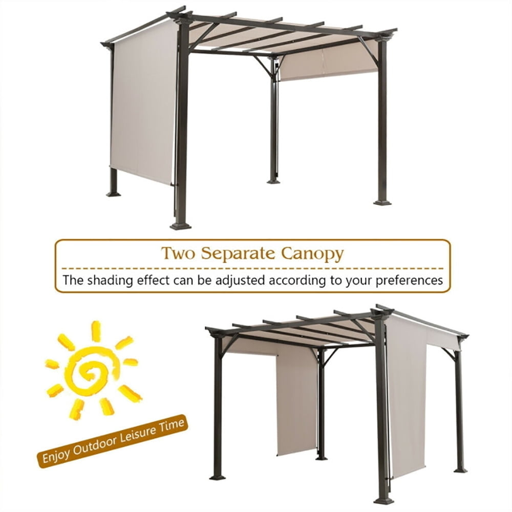 Hommoo 10 x 10 Feet Metal Frame Patio Furniture Shelter-Beige,for Outside Party Waterproof Tent Image 5