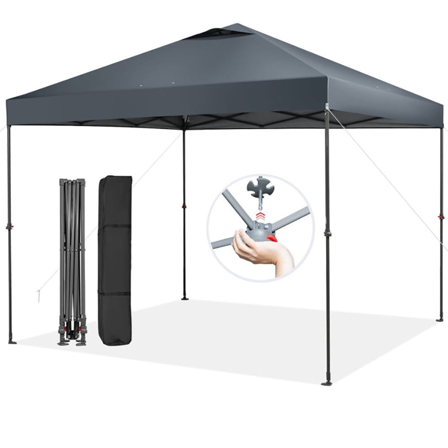 Hommoo 10 x 10 Feet Foldable Outdoor Instant Pop-up Canopy with Carry Bag-Gray,for Outside Party Waterproof Tent Image 1