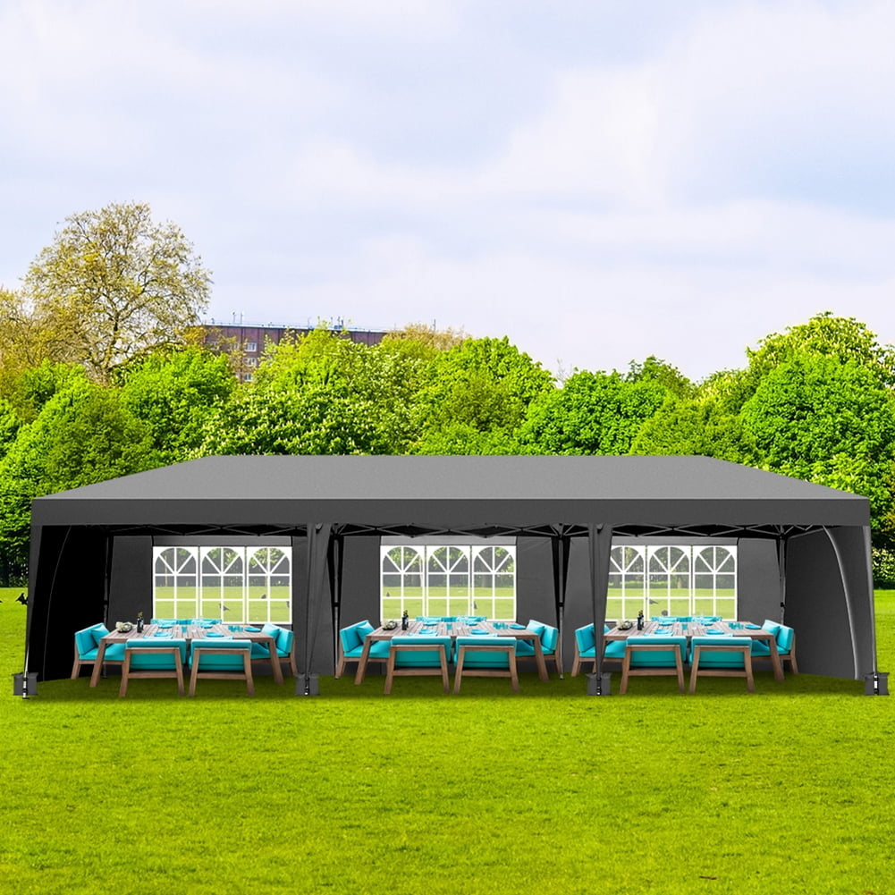 10x30ft Pop Up Canopy Outdoor Patio Portable Folding Instant Lightweight Gazebo Shade Tent w/8 Sidewalls, Carrying Bag Image 5