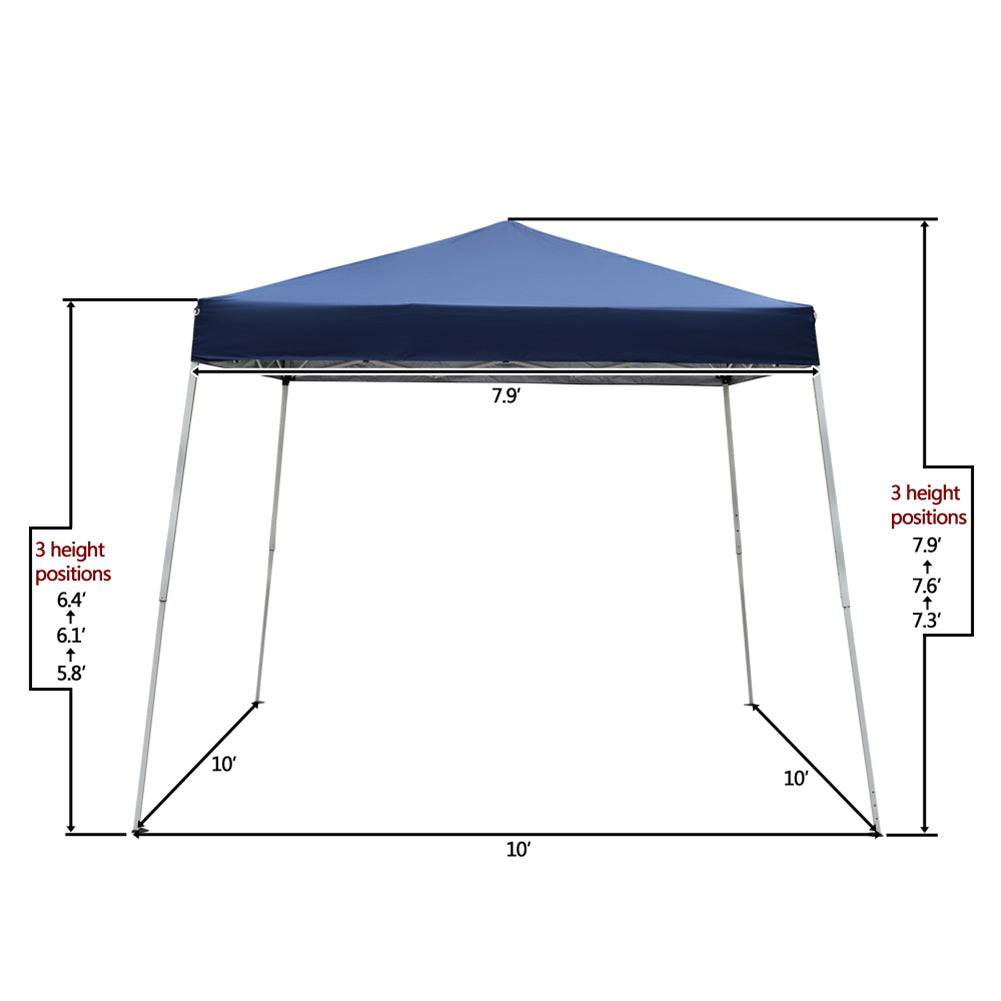 Hommoo 10x10 Outdoor Tent Canopy for Parties, Portable Folding Tailgate Ten, Blue Image 6