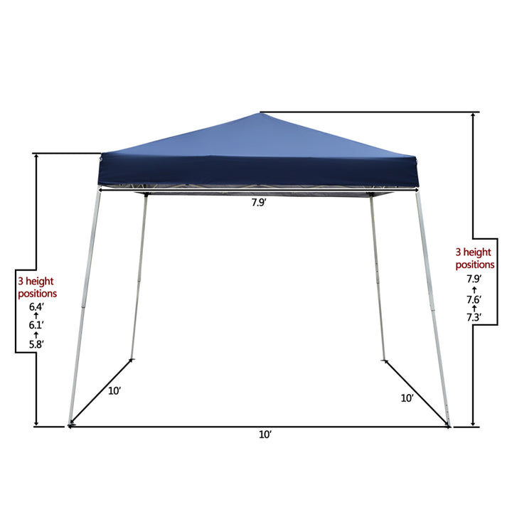 Hommoo 10x10 Outdoor Tent Canopy for Parties, Portable Folding Tailgate Ten, Blue Image 6