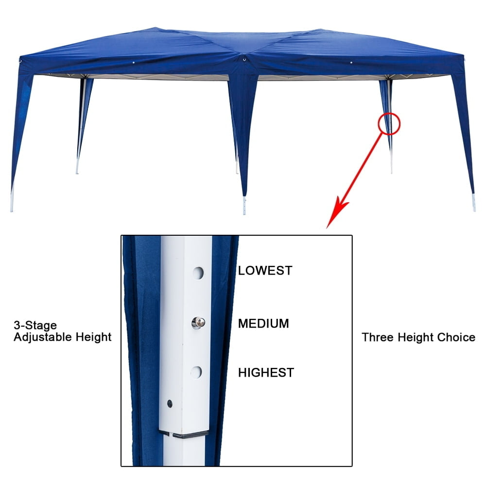 Hommoo 10 x 20 Pop Up Canopy Tent for Outside, Waterproof Tents and Canopies with Carry Bag, Blue Image 6