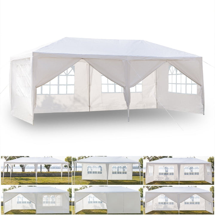 Hommoo 10x20 Canopy Tent with 6 Removable Sidewalls Panels, Folding Instant Wedding Party Outdoor Commercial Event Image 1