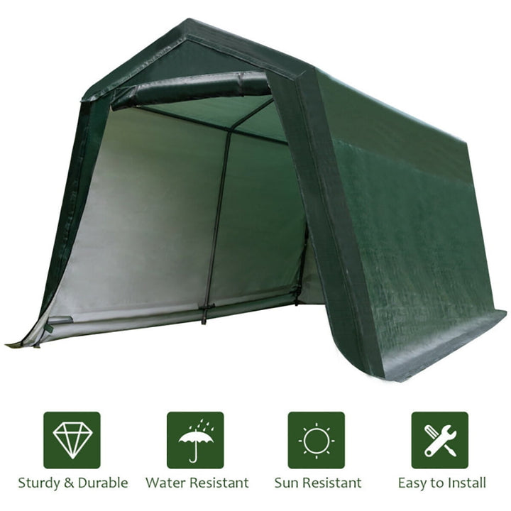 Hommoo Outdoor Carport Shed,Carport Canopy,Outdoor Carport Shed with Sidewalls and Waterproof Ripstop Cover-10 x 10 ft Image 3