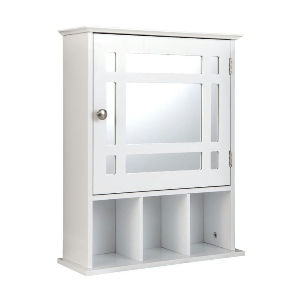 Hommoo Wall Mounted and Mirrored Bathroom Cabinet-White, Wall Cabinet for Bathroom Laundry Room Kitchen Image 6