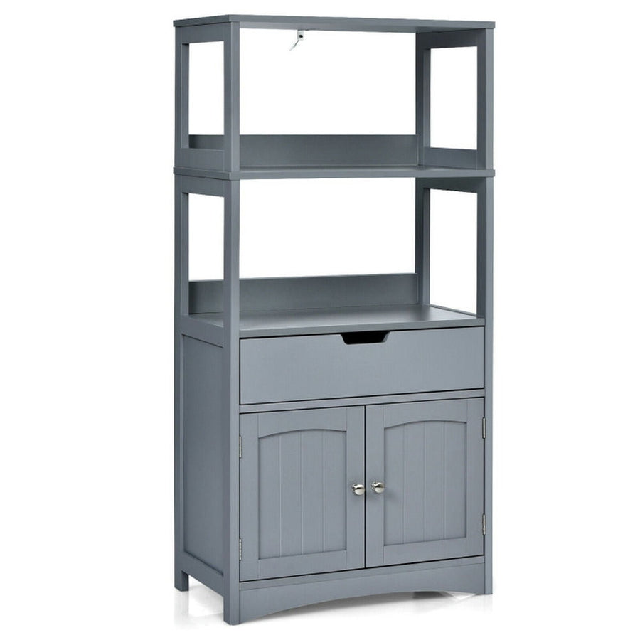 Hommoo Bathroom Storage Cabinet with Drawer and Shelf Floor Cabinet-Gray, Bathroom Cabinets for Entryway Storage, Home Image 1