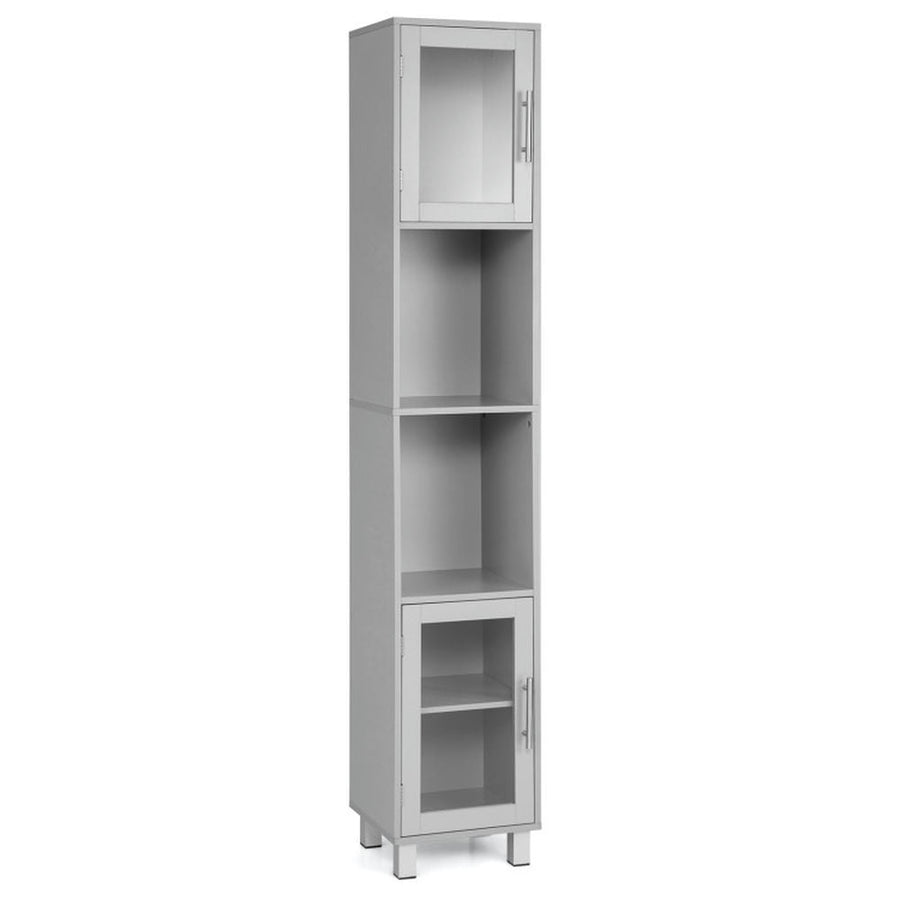 Hommoo 71 Inch Tall Tower Bathroom Storage Cabinet and Organizer Display Shelves for Bedroom-Gray Image 1