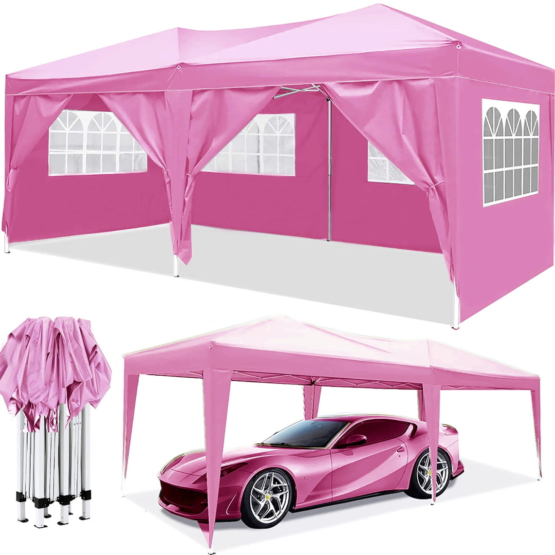 10x20 Heavy Duty Pop up Canopy with 6 sidewalls Stable Wedding Outdoor Tents for Parties Commercial Gazebo Windproof Image 1