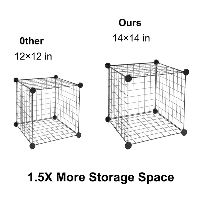 Hommoo 16-Cube Organizer Wire Cube Storage, Storage Shelves for Living room Bedroom Image 2