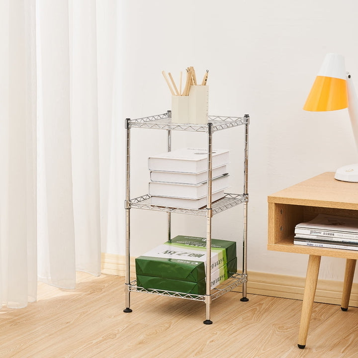 Hommoo 3-Tier Heavy Duty Steel Wire Storage Shelving Tower Image 1