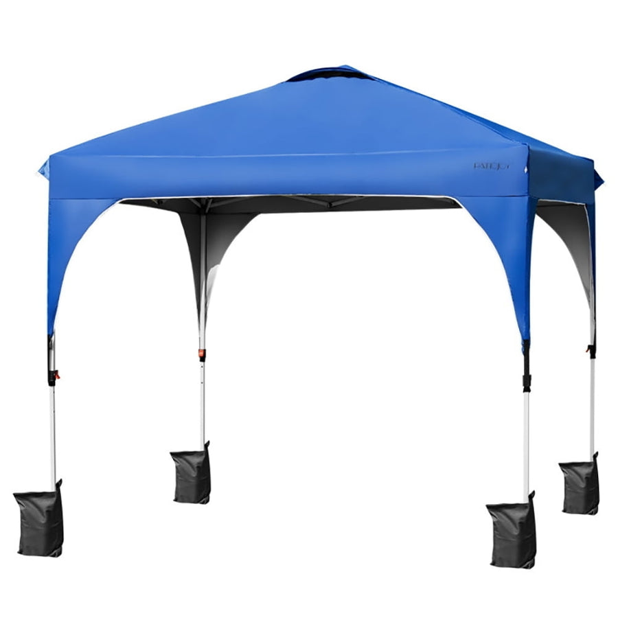 Hommoo 10 x 10 Feet Outdoor Pop-up Camping Canopy Tent with Roller Bag-Blue,for Outside Party Waterproof Tent Image 1