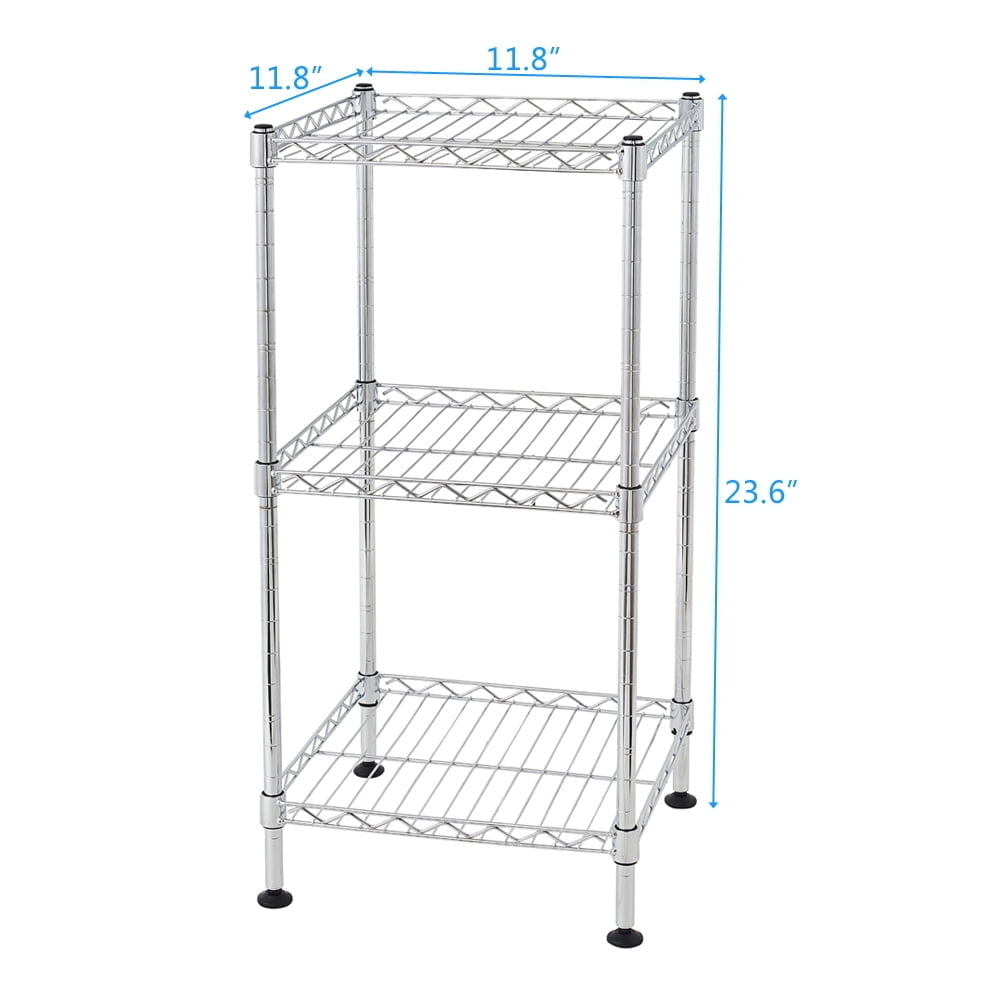 Hommoo 3-Tier Heavy Duty Steel Wire Storage Shelving Tower Image 2