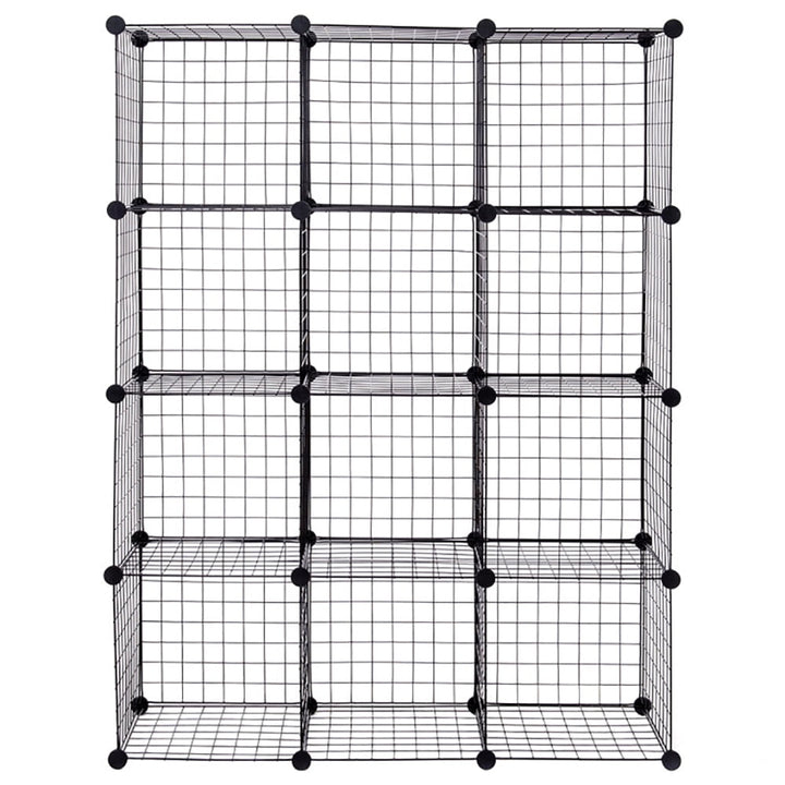 Hommoo 42" x 14" x 56" DIY 12-Cube Metal Grid Wire Storage Cubes Image 1