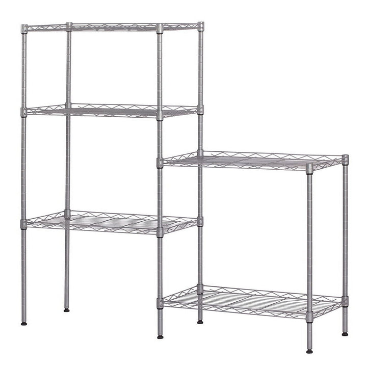 Hommoo Commercial Grade 5-Shelf Steel And Wired Garage Shelves, Silver Image 1