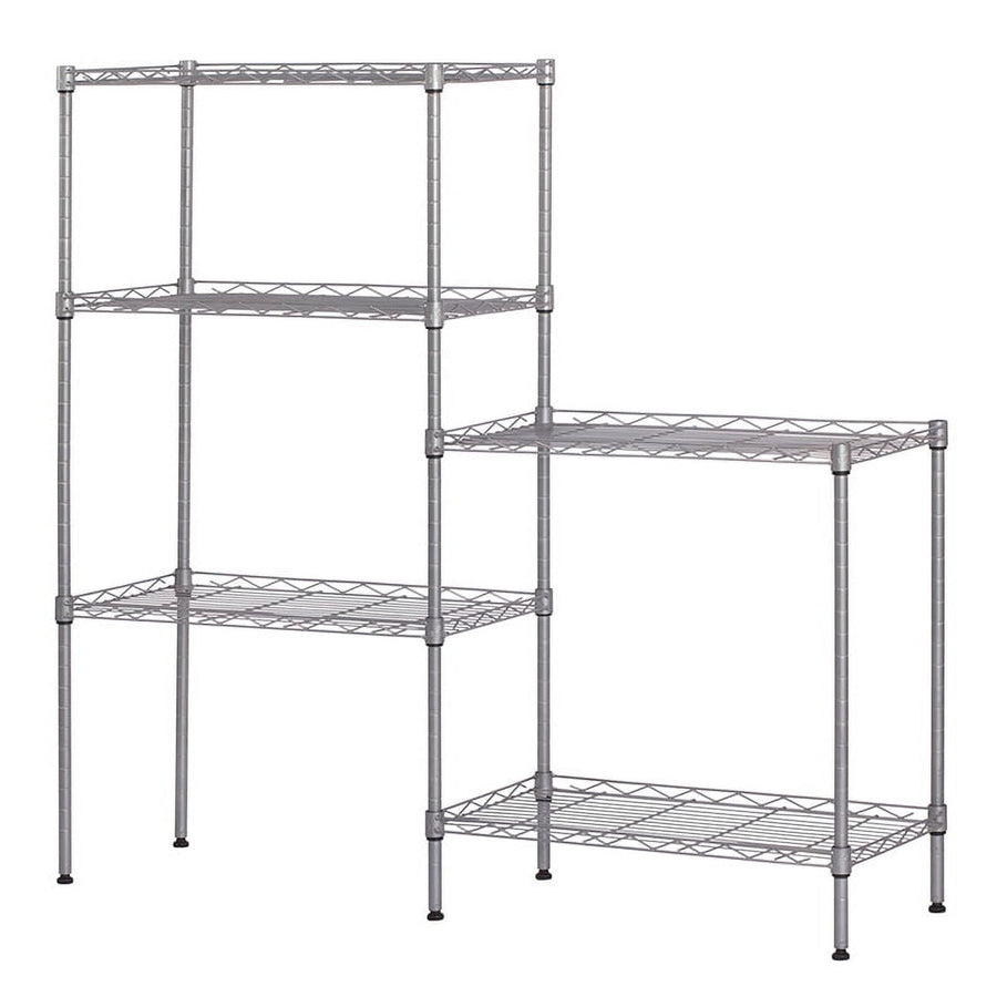 Hommoo Commercial Grade 5-Shelf Steel And Wired Garage Shelves, Silver Image 1