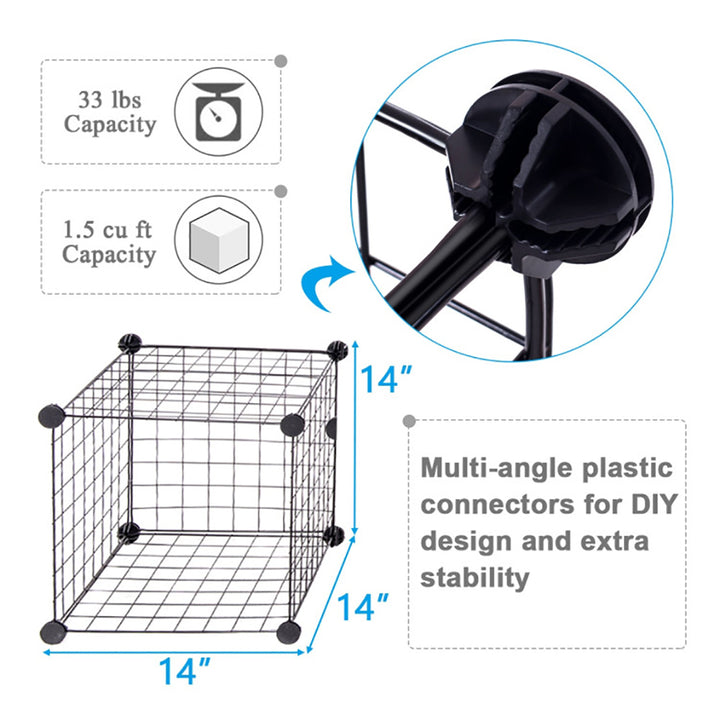 Hommoo 42" x 14" x 56" DIY 12-Cube Metal Grid Wire Storage Cubes Image 5