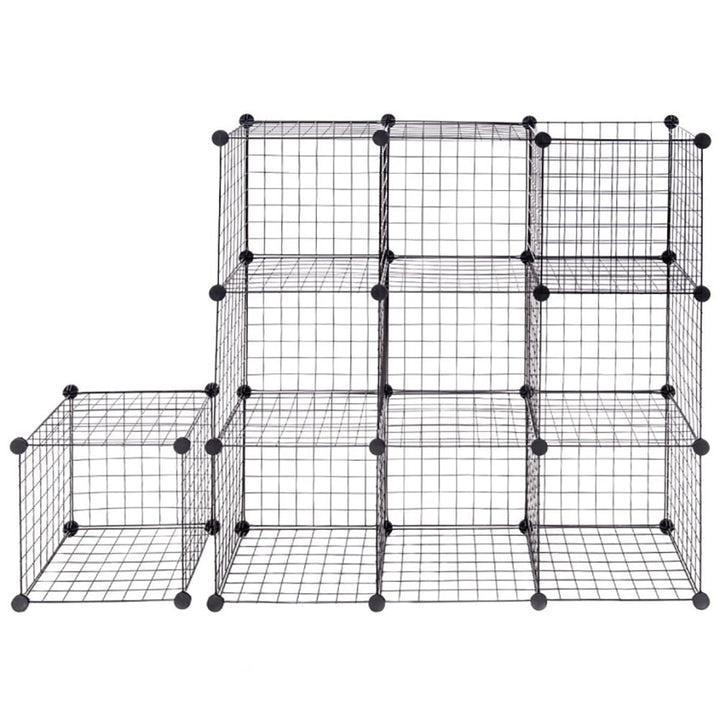 Hommoo 42" x 14" x 56" DIY 12-Cube Metal Grid Wire Storage Cubes Image 6