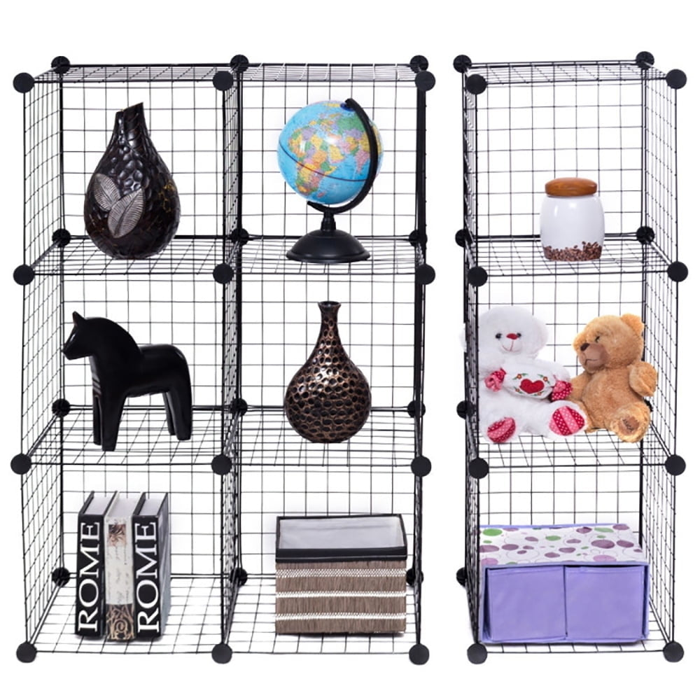 Hommoo 42" x 14" x 56" DIY 12-Cube Metal Grid Wire Storage Cubes Image 7