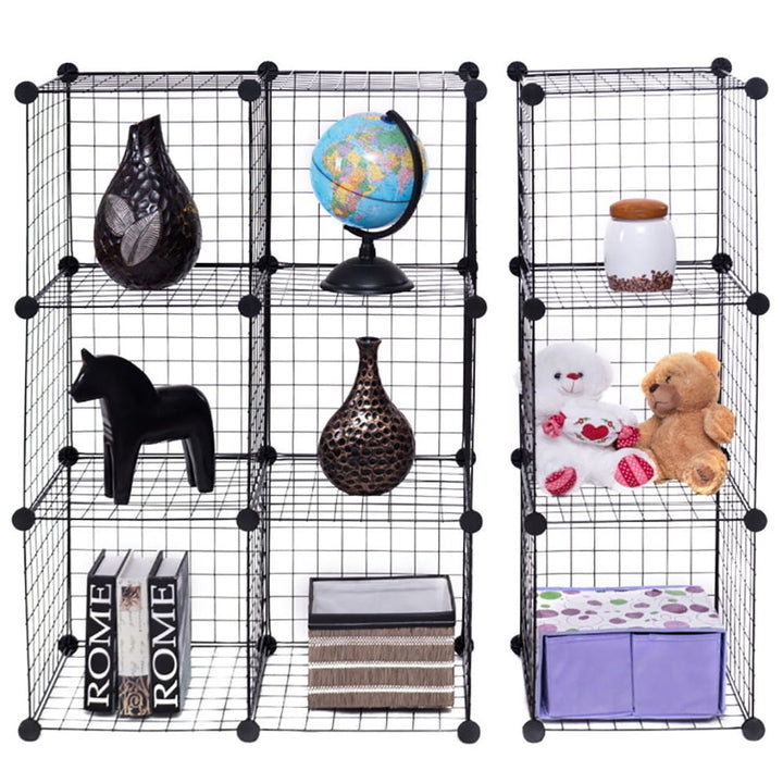 Hommoo 42" x 14" x 56" DIY 12-Cube Metal Grid Wire Storage Cubes Image 7