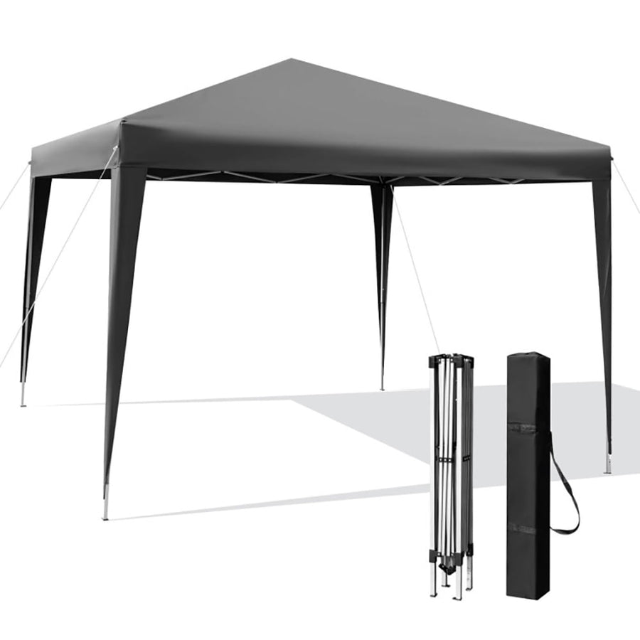 Hommoo 10 x 10 Feet Outdoor Pop-up Patio Canopy for Beach and Camp-Gray,for Outside Party Waterproof Tent Image 1