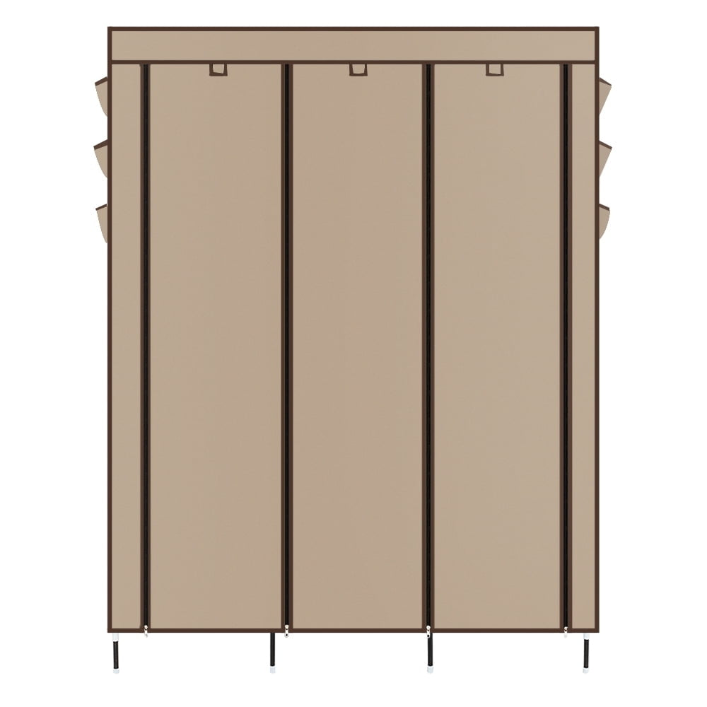 Hommoo 69" High-leg Cloth Wardrobe with Non-woven Fabric Dustproof Cover in Beige Image 5