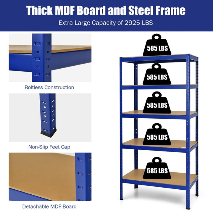 Hommoo Wire Rack, Storage Rack Shelving Units, 71 inch Heavy Duty Steel Adjustable 5 Level Storage Shelves-Blue Image 7