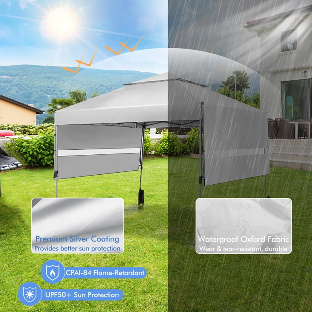 Hommoo 10 x 17.6 Feet Outdoor Instant Pop-up Canopy Tent with Dual Half Awnings-White,for Outside Party Waterproof Tent Image 2