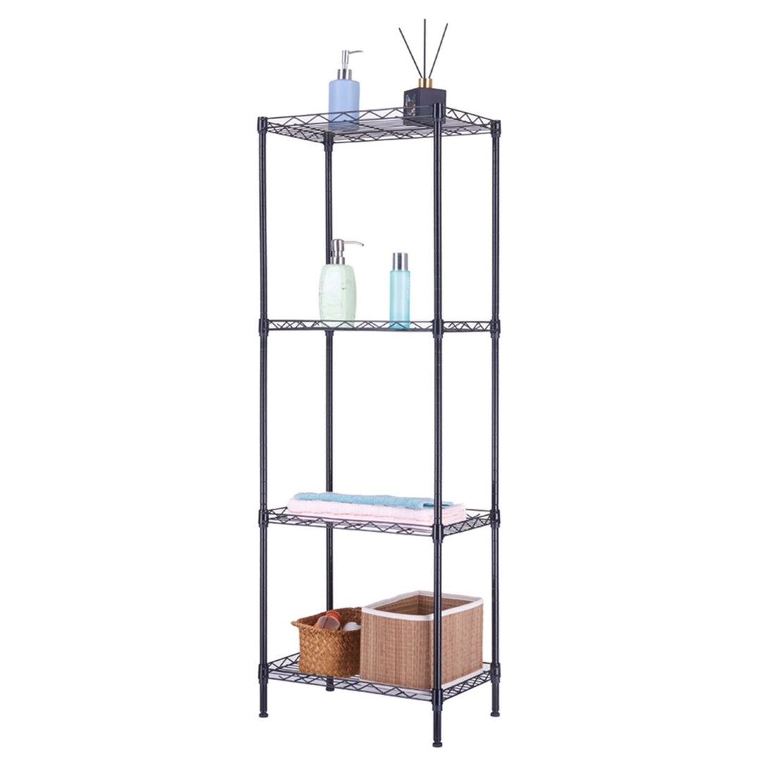 Hommoo 4-Tier Wire Shelving Unit Metal Storage Rack Adjustable Organizer Perfect for Pantry Laundry Bathroom Kitchen Image 1