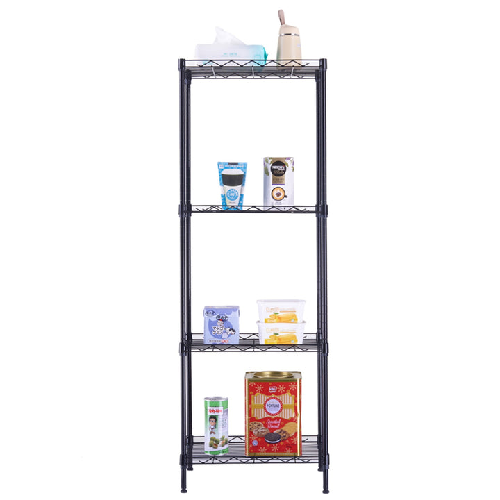 Hommoo 4-Tier Wire Shelving Unit Metal Storage Rack Adjustable Organizer Perfect for Pantry Laundry Bathroom Kitchen Image 3