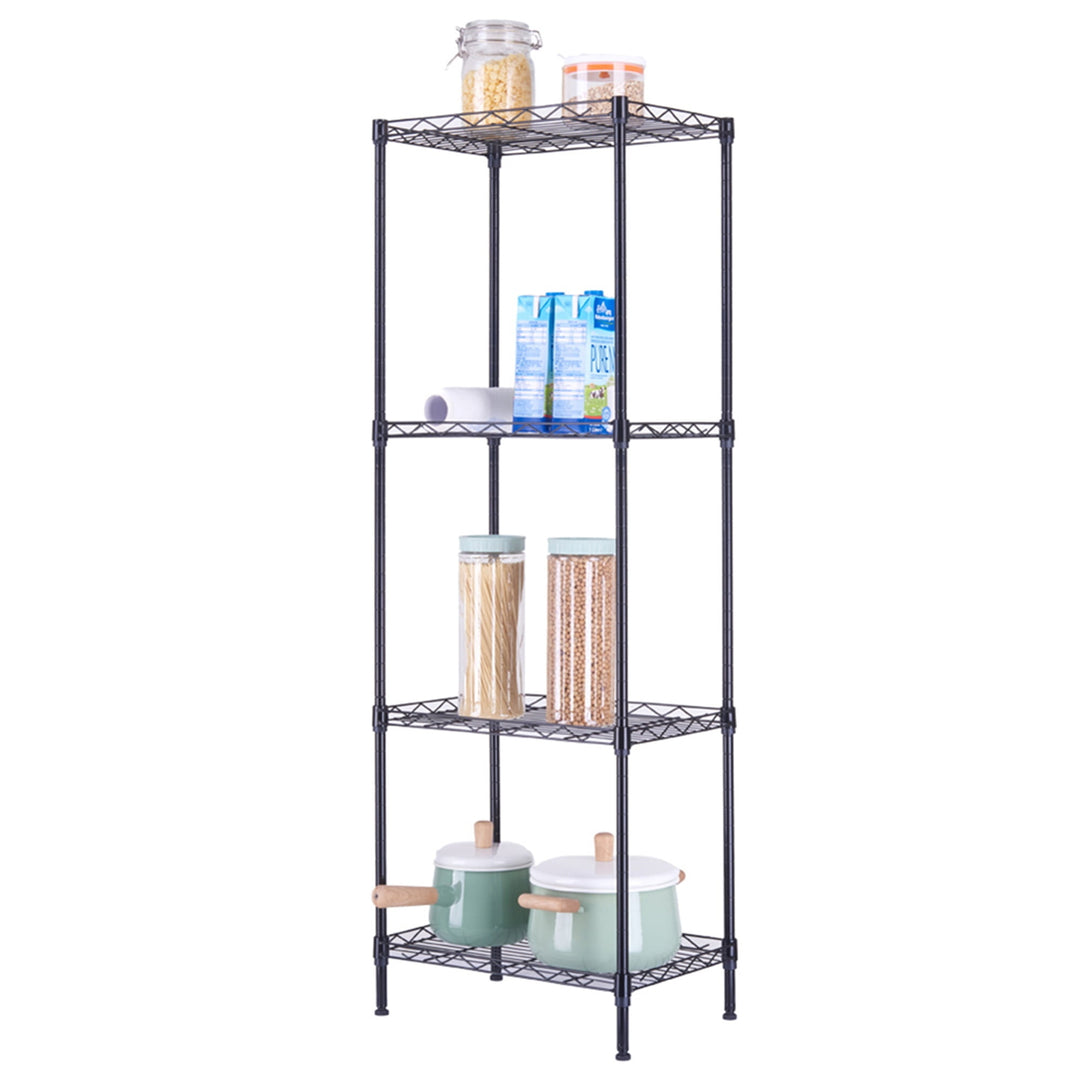 Hommoo 4-Tier Wire Shelving Unit Metal Storage Rack Adjustable Organizer Perfect for Pantry Laundry Bathroom Kitchen Image 4