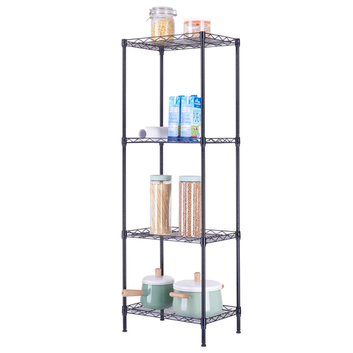 Hommoo 4-Tier Wire Shelving Unit Metal Storage Rack Adjustable Organizer Perfect for Pantry Laundry Bathroom Kitchen Image 4