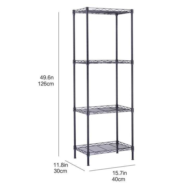 Hommoo 4-Tier Wire Shelving Unit Metal Storage Rack Adjustable Organizer Perfect for Pantry Laundry Bathroom Kitchen Image 6