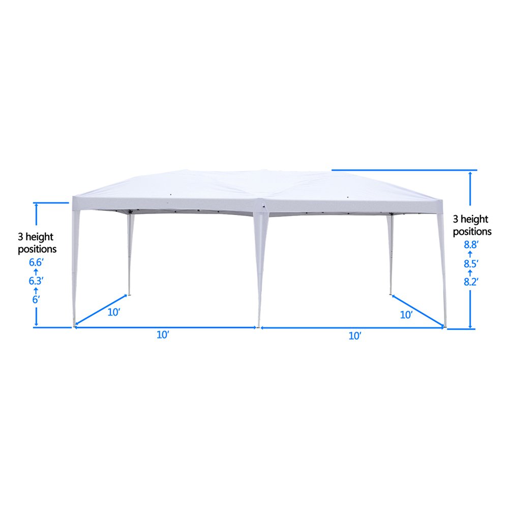 10x20ft Pop Up Canopy Outdoor Patio Portable Folding Instant Lightweight Gazebo Shade Tent w/Adjustable Height, Carrying Image 3