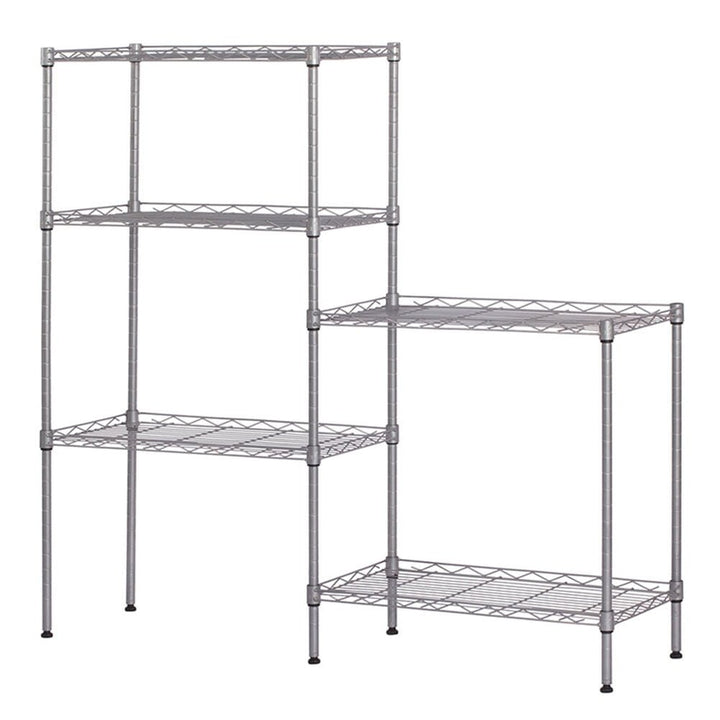 Hommoo 5-Tier Storage Rack, Adjustable 5-Shelf Shelving Storage Unit, Metal Organizer Wire Rack for Household, Hotel, Image 1