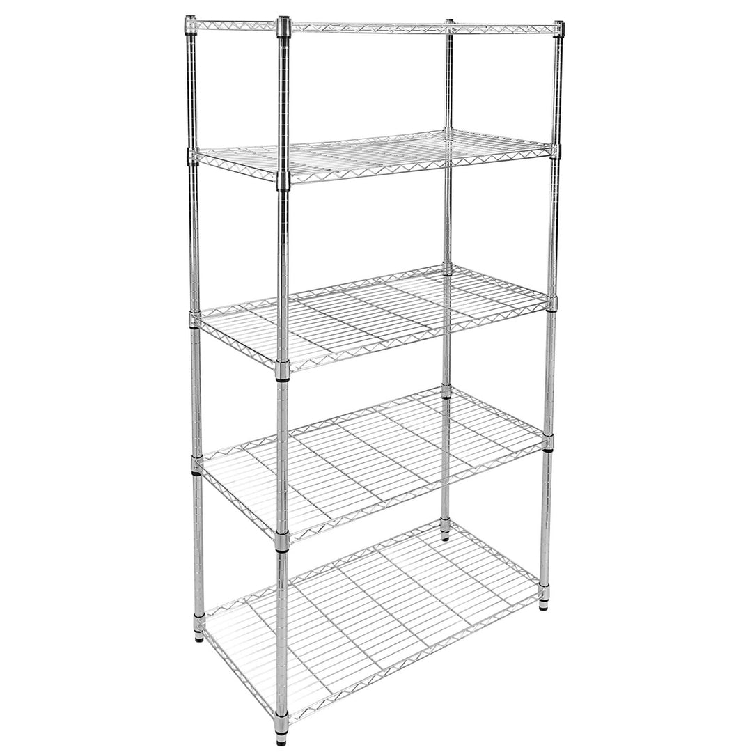 Hommoo 5-Shelf Storage Wire Shelves with Wheels, 5 Tiers Standing Shelving Units Adjustable Metal Organizer Wire Rack Image 1