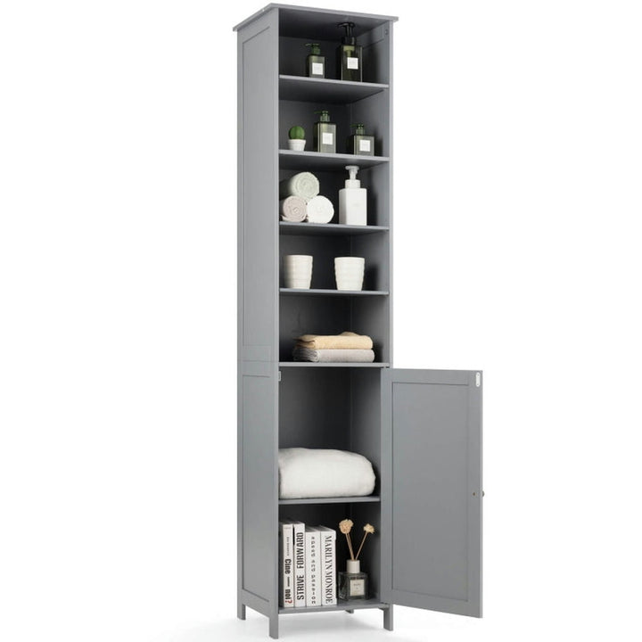 Hommoo 72 Inches Free Standing Tall Floor Bathroom Storage Cabinet-Gray, Bathroom Cabinets for Entryway Storage, Home Image 5