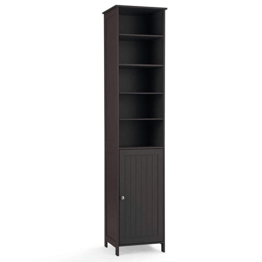 Hommoo 72 Inches Free Standing Tall Floor Bathroom Storage Cabinet-Brown, Bathroom Cabinets for Entryway Storage, Home Image 1