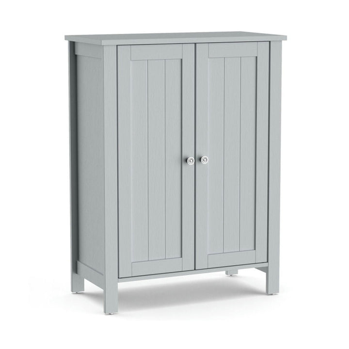 Hommoo 2-Door Bathroom Floor Storage Cabinet Space Saver Organizer-Gray, Bathroom Cabinets for Entryway Storage, Home Image 7