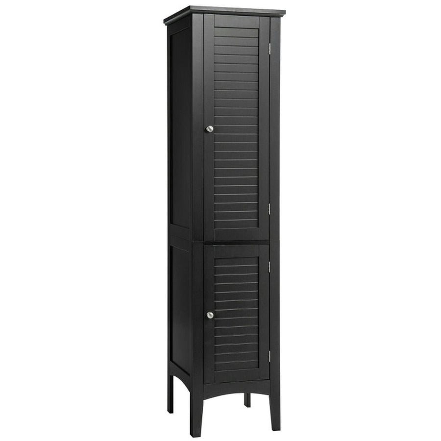 Hommoo Freestanding Bathroom Storage Cabinet for Kitchen and Living Room-Black Image 1