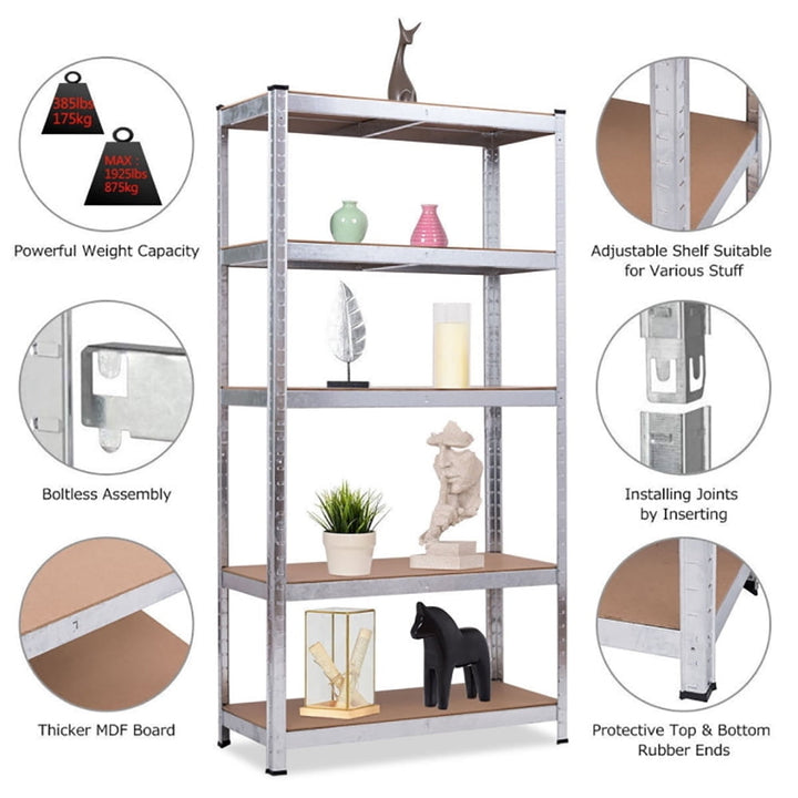 Hommoo Wire Rack, Storage Rack Shelving Units, 72" Storage Shelf Steel Metal 5 Levels Adjustable Shelves Image 2