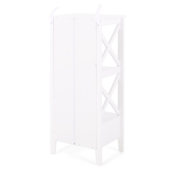 Hommoo Bathroom Floor Cabinet, Bathroom Organizer Rack Stand, Multifunctional Free-Standing Tower Rack (White, 1 Drawer) Image 7