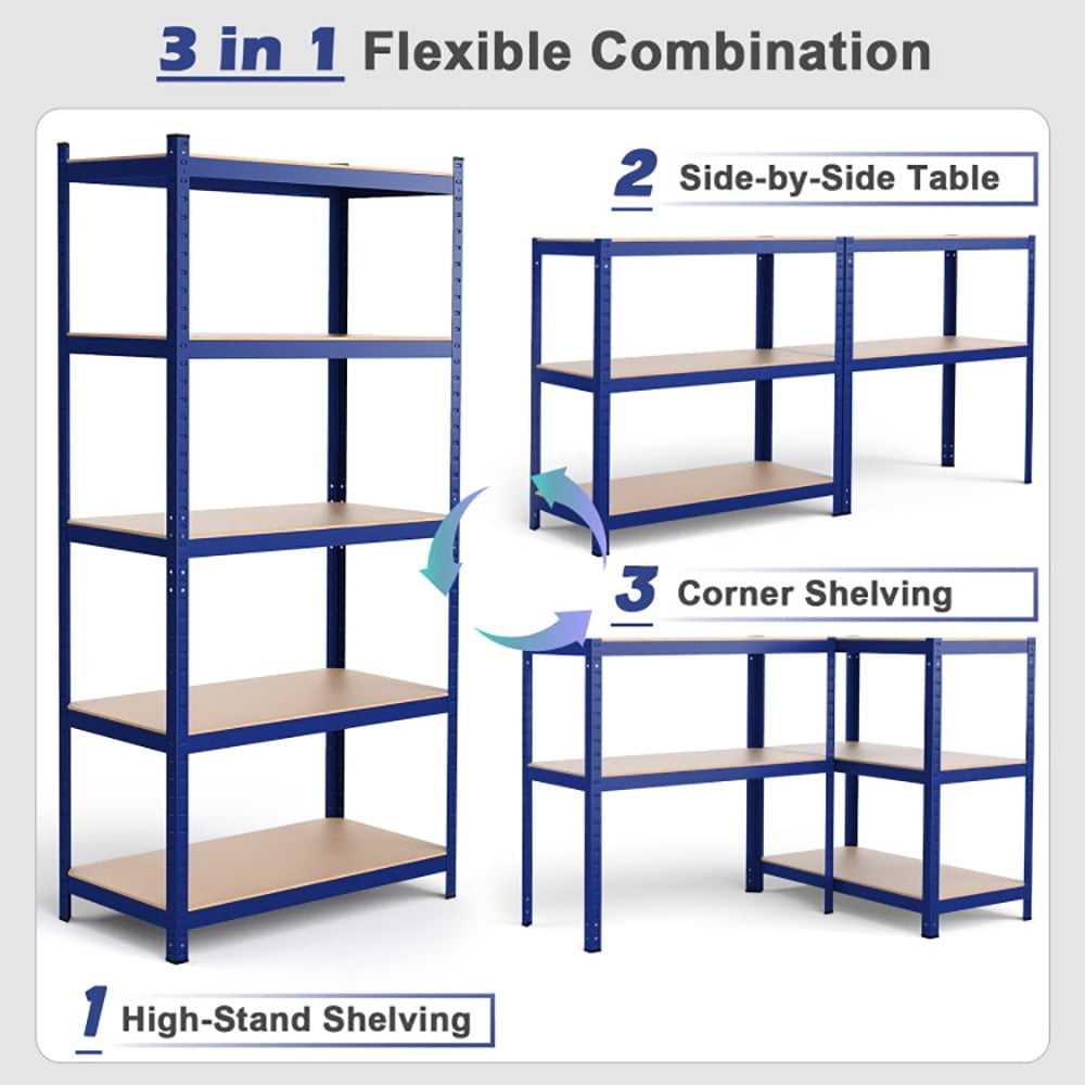 Hommoo Wire Rack, Storage Rack Shelving Units, 35.5" x 71" Adjustable 5-Layer 2000 lbs Capacity Tool Shelf-Blue Image 4