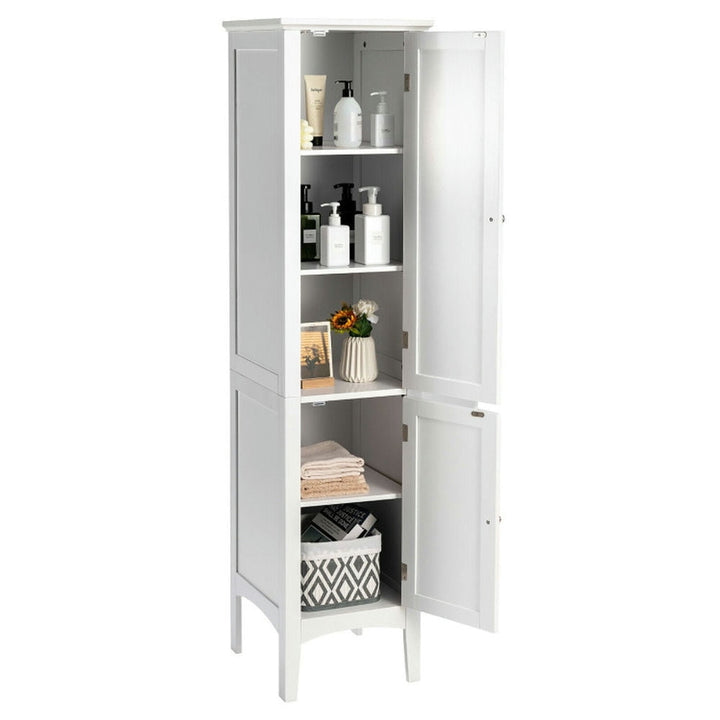 Hommoo Freestanding Bathroom Storage Cabinet for Kitchen and Living Room-White Image 3