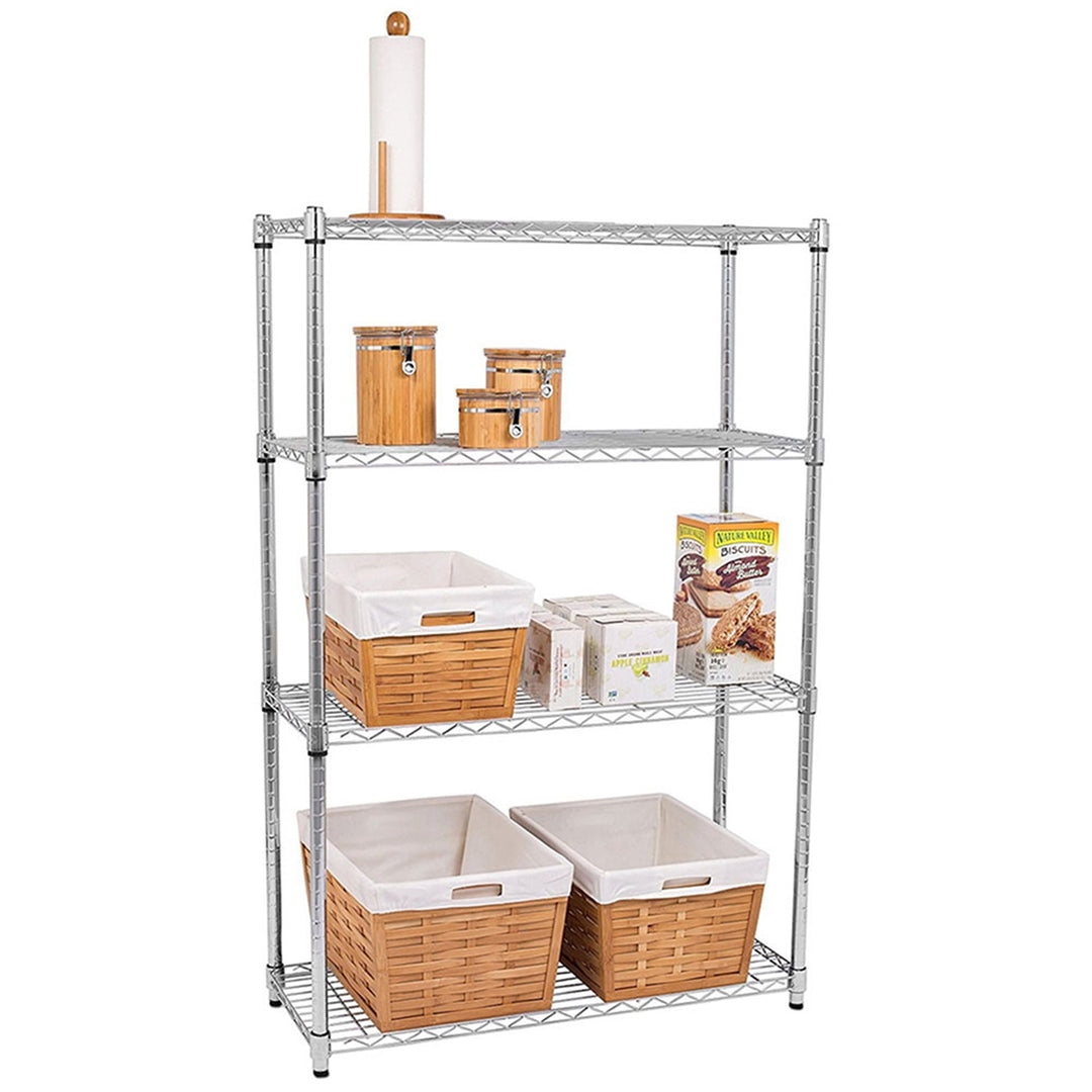 Hommoo 4-Tier Wire Shelving Unit Metal Storage Rack Adjustable Organizer Perfect for Pantry Laundry Bathroom Kitchen Image 1