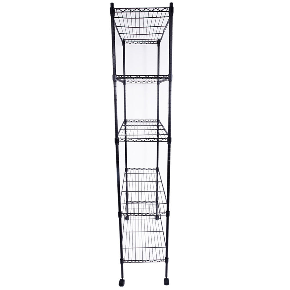 Hommoo 5 Tier Storage Rack, Heavy Duty Storage Shelving Unit, Metal Organizer Wire Rack Shelving, Iron Shelf, Storage Image 2