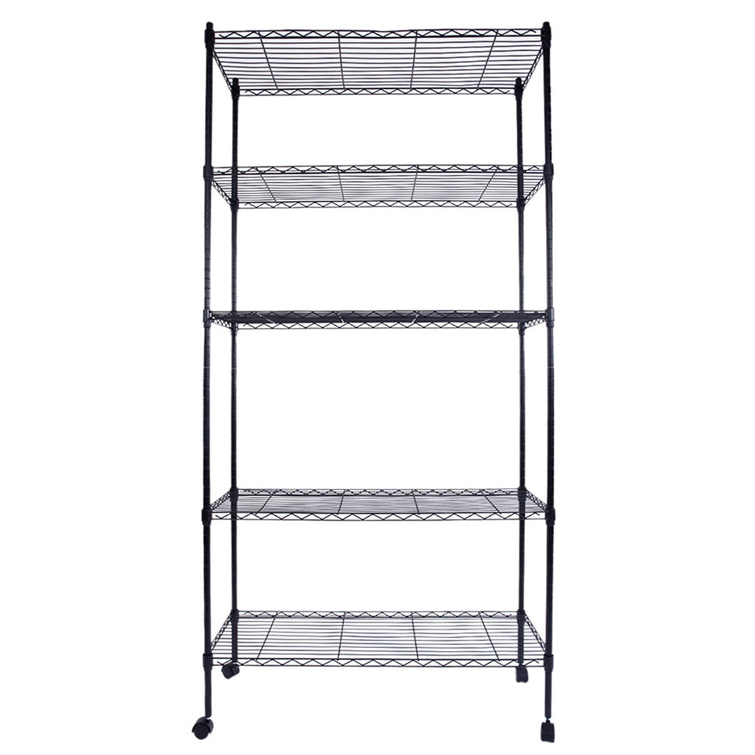 Hommoo 5 Tier Storage Rack, Heavy Duty Storage Shelving Unit, Metal Organizer Wire Rack Shelving, Iron Shelf, Storage Image 3