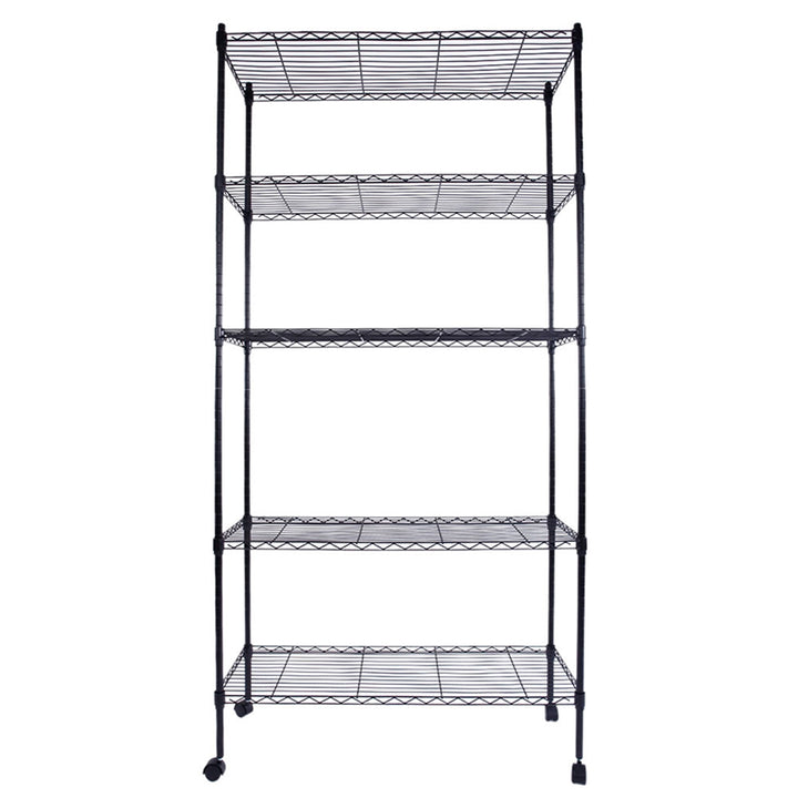 Hommoo 5 Tier Storage Rack, Heavy Duty Storage Shelving Unit, Metal Organizer Wire Rack Shelving, Iron Shelf, Storage Image 3