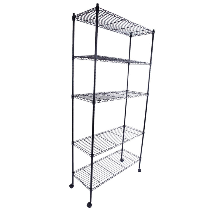 Hommoo 5 Tier Storage Rack, Heavy Duty Storage Shelving Unit, Metal Organizer Wire Rack Shelving, Iron Shelf, Storage Image 5