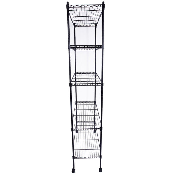 Hommoo 5 Tier Storage Rack, Heavy Duty Storage Shelving Unit, Metal Organizer Wire Rack Shelving, Iron Shelf, Storage Image 6